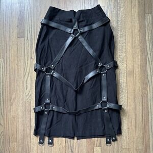 Gothic Skirt Rave Strappy Sexy Lip Service Y2K Tripp Killstar Bondage Chains